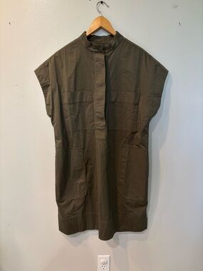 Everlane The Easy Workwear Sage Green Dress Organic Cotton Women’s Size Medium